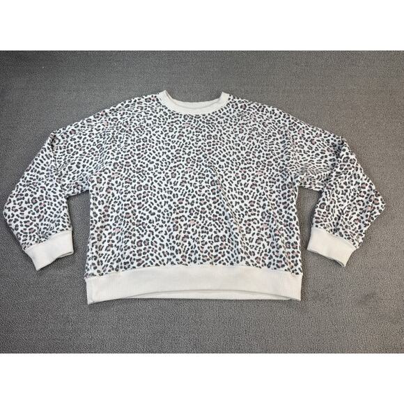 Victoria's Secret Sweatshirt Crewneck Casual Lounge Cheetah Print Size XL - Picture 1 of 7